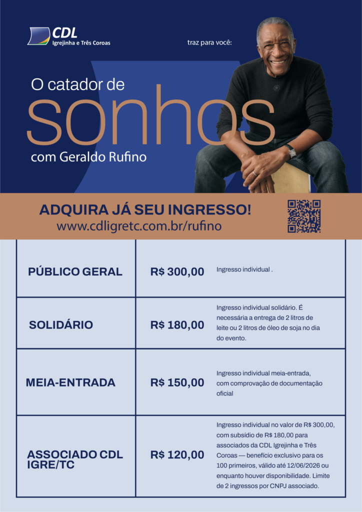 Geraldo Rufino fará palestra em Igrejinha no dia 24 de setembro